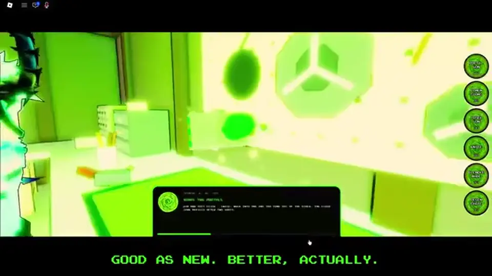 HUD moment where recaps mention codes — no paste string shown