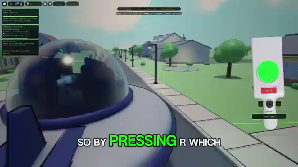 R Dimensions control visible on the HUD